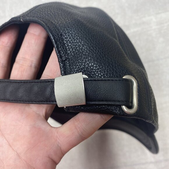 Brooklyn New York Baseball Cap Adjustable Hat Embroidered Logo Faux Leather - Picture 11 of 16